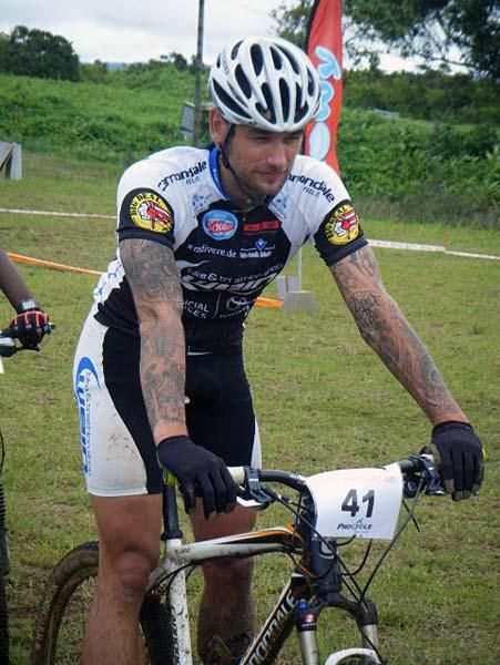 Dany Vogel of Germany looks forward to the short sprint.