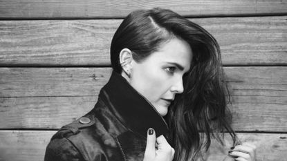 Hair, Photograph, Hairstyle, Beauty, Black-and-white, Jacket, Lip, Eye, Leather jacket, Photography, 