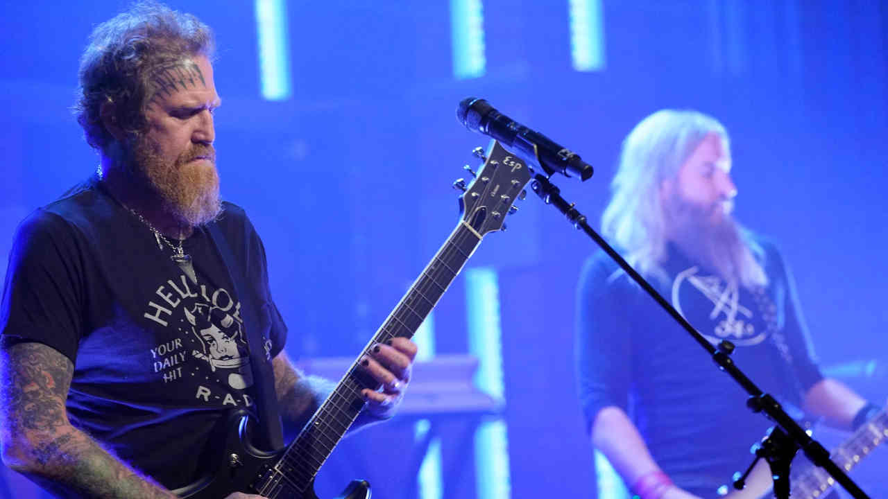 Mastodon performing on TV show Late Night With Seth Meyers in 2021