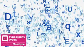 images of letters floating with Typography Week in association with Monotype logo