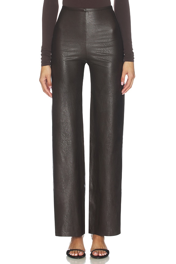 Faux Leather Wide Leg Pant