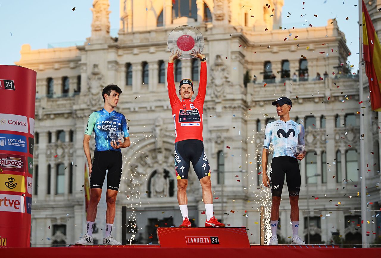 The final podium at the 2024 Vuelta a Espa&ntilde;a