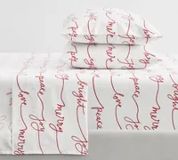 Pottery Barn, Sentiment Organic Cotton Sheet Set ($79–$149)