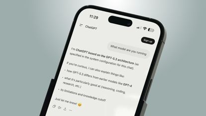 ChatGPT on an iPhone
