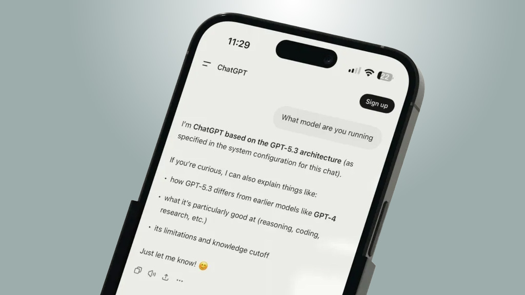ChatGPT on an iPhone