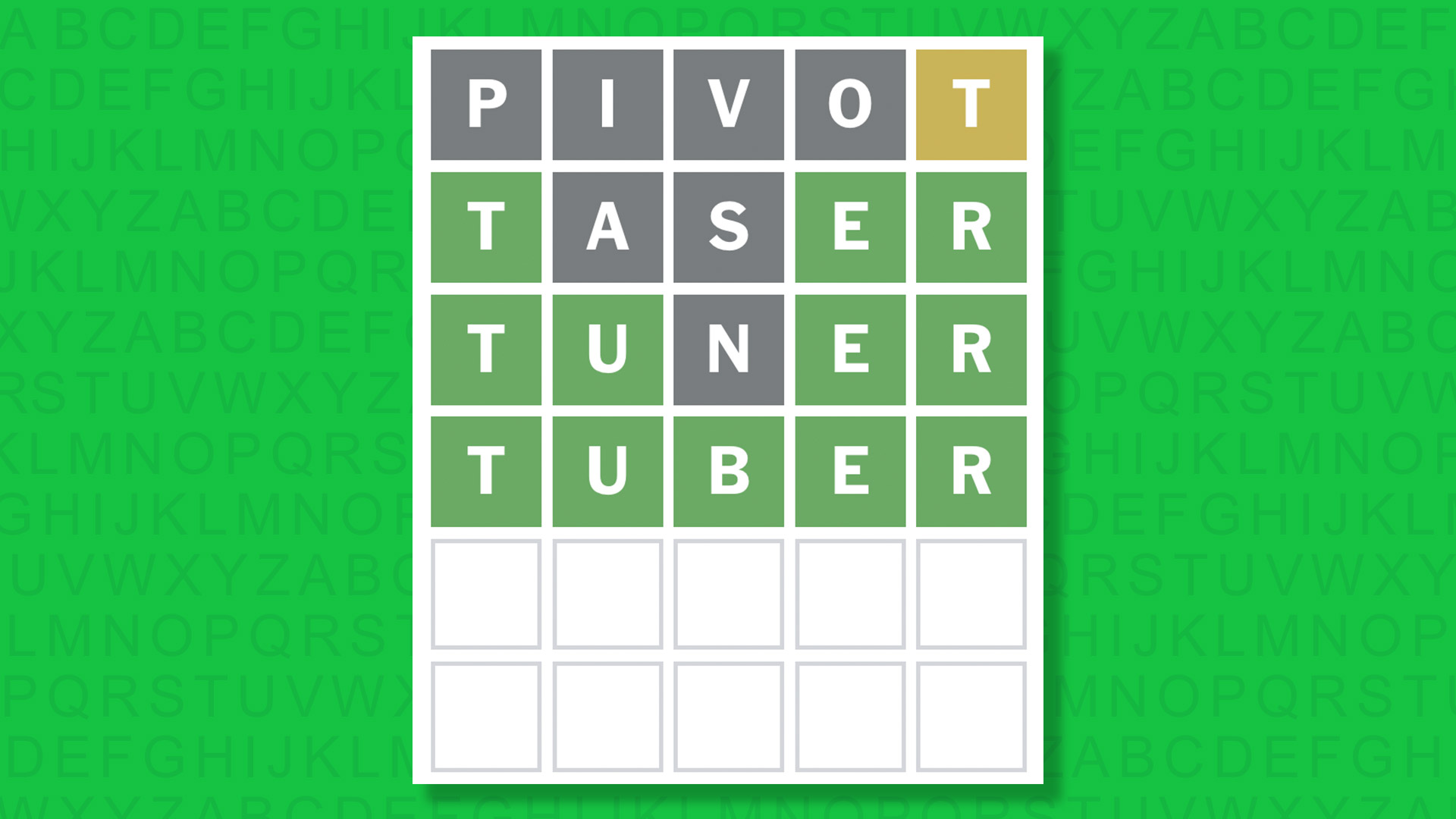 NYT Wordle answer for game 1588 on a green background