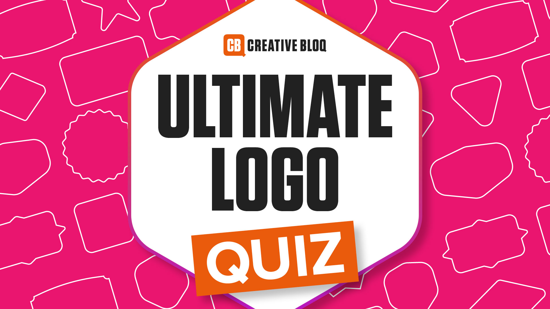Ultimate logo quiz on a pink background