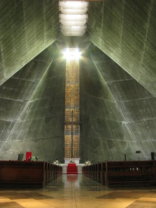 Interior view of Saint Mary’s Cathedral, Tokyo by Tange Kenzō