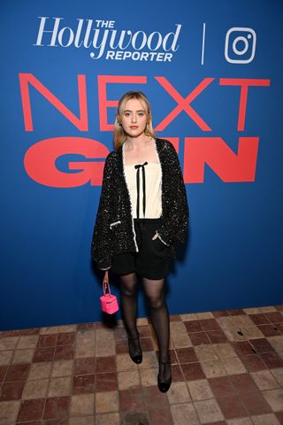 Kathryn Newton wearing a pair of Chanel T-strap pumps