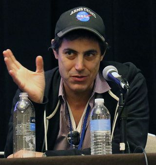 “First Man" screenwriter Josh Singer, who won the Academy Award for Best Original Screenplay for the film “Spotlight,” discusses the Neil Armstrong film during a panel discussion at Spacefest in Tucson, Arizona, on July 7, 2018.