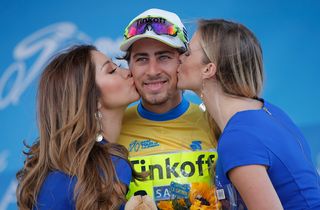 Peter Sagan takes the yellow jersey after his time trial victory