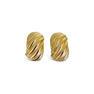 Gold Chunky Ribbed Earrings