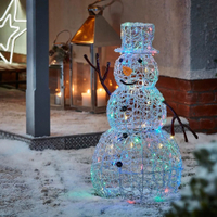 Acrylic LED Snowman Multicolour 3D Outdoor Christmas Light Decoration