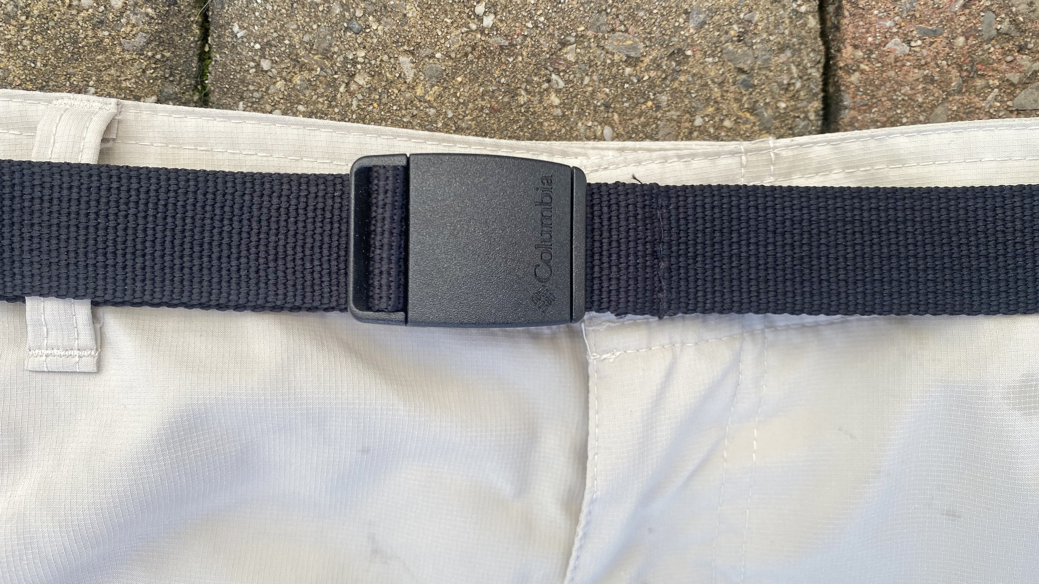 Columbia Skien Valley Cargo Hiking Trousers, showing the included belt