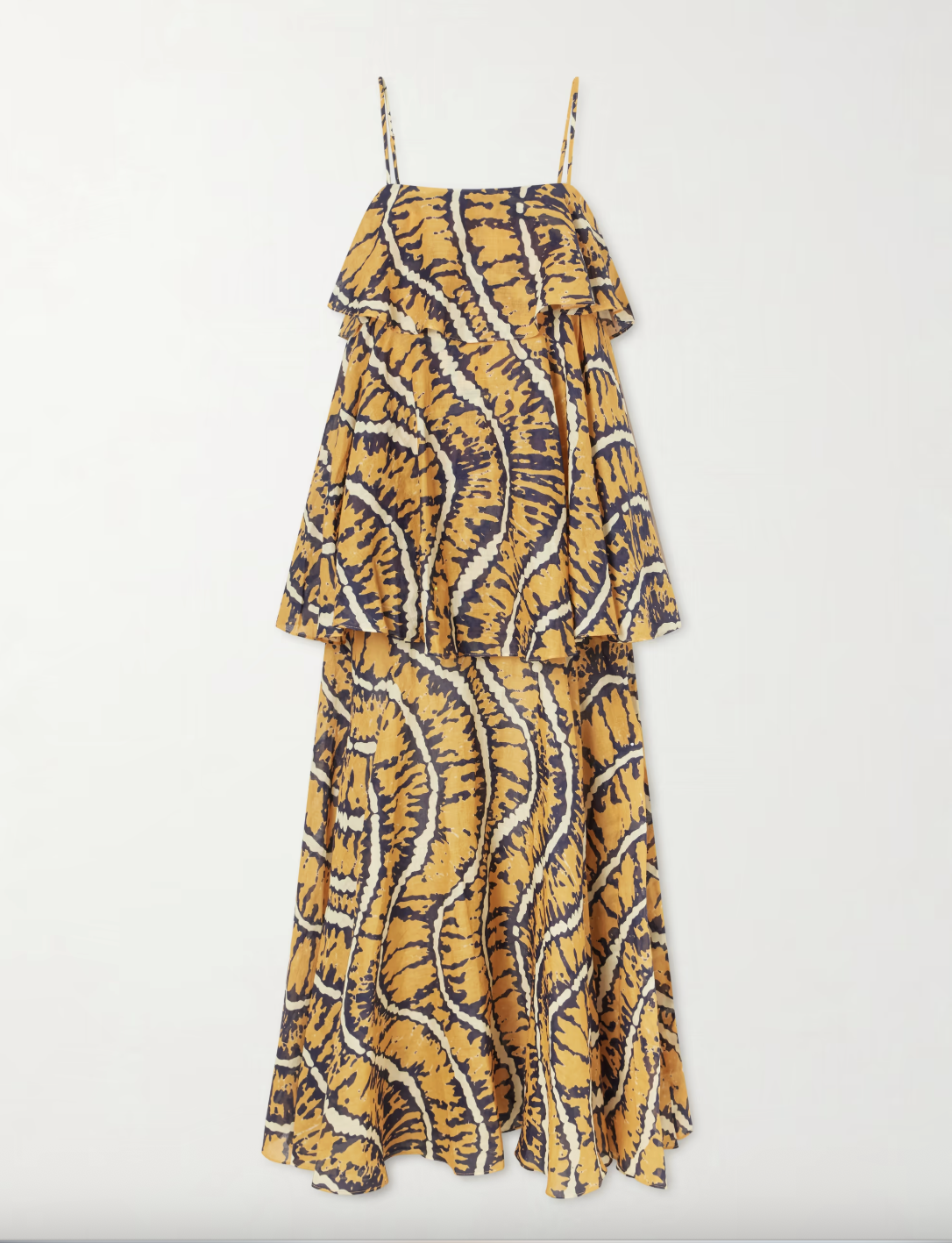 AL&amp;Eacute;MAIS, Ripple tiered printed ramie maxi dress