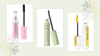 Three of the best drugstore mascaras by Pixi, Maybelline and No7 in a collage