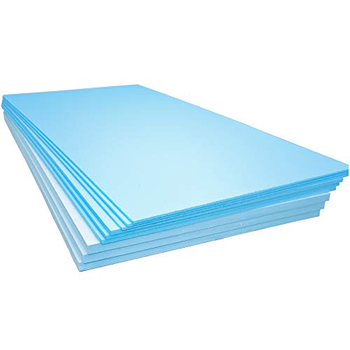 Xps Foam Insulation Boards 1200 X 600 X 10mm - Electric and Water Underfloor Heating Tile Laminate Underlay Thermal Extruded Polystyrene Insulation Sheets (12, 1200 X 600 X 10mm)