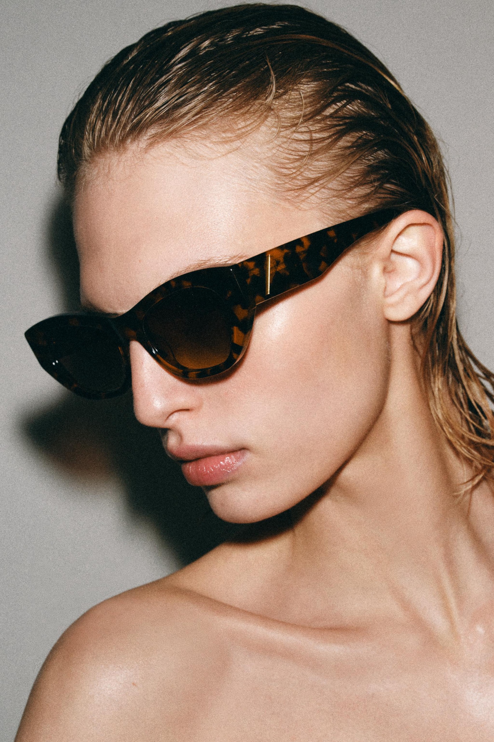 Cat-Eye Sunglasses - Brown - M