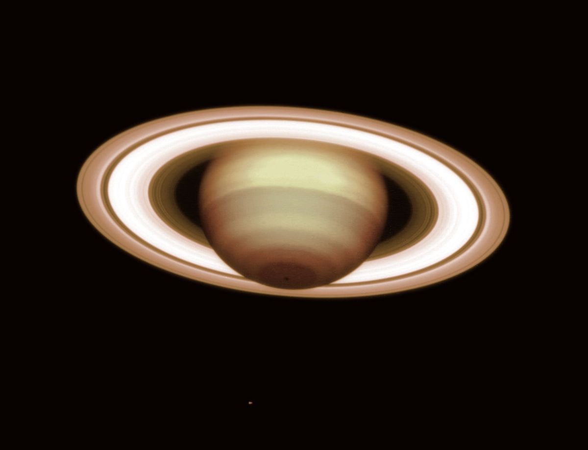 The VLT doesn't just observe the deep sky; it also checks in on our planetary neighbors from time to time. Here is Saturn, imaged by the VLT in 2001.