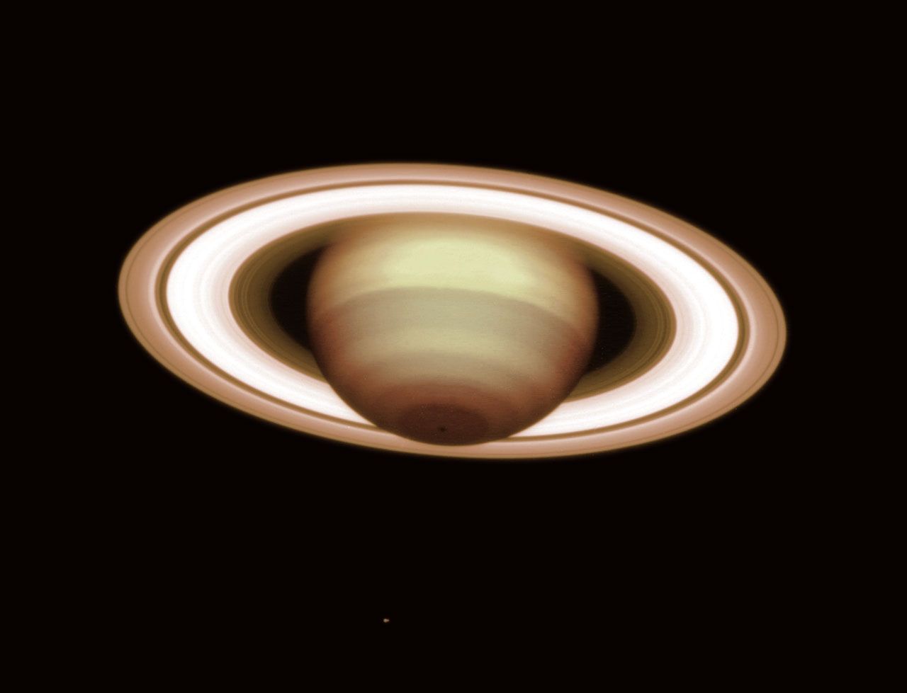 The VLT doesn't just observe the deep sky; it also checks in on our planetary neighbors from time to time. Here is Saturn, imaged by the VLT in 2001.