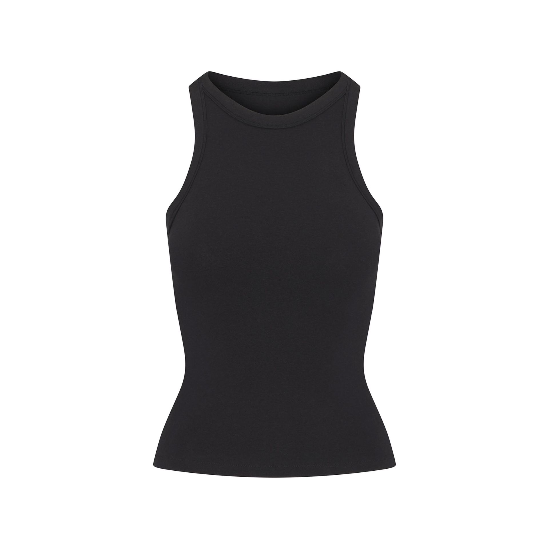 Cotton Jersey Crew Neck Tank | Soot | Xxs
