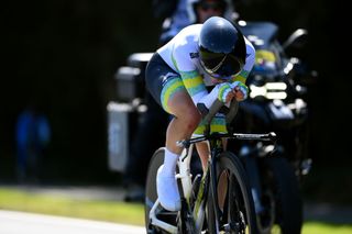 Grace Brown on her way to silver at the 2022 Road World Championships in Wollongong