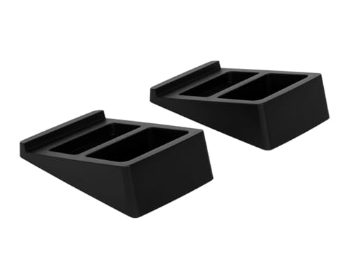 Monoprice Tilted Wedge Desktop Speaker Stands for Medium Sized Speakers, Speaker Riser, Anti-Vibration, 15 Degrees of Tilt, Pair, for Bookshelf Speakers and Studio Monitors, Black