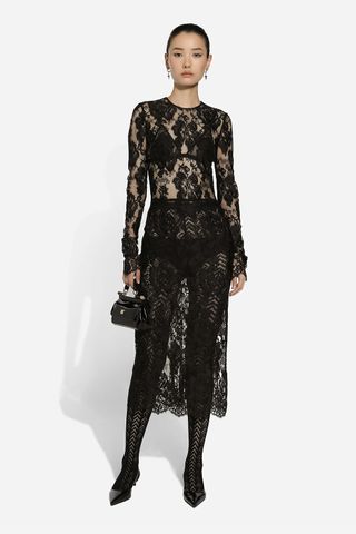 dolce&gabbana black lace dress