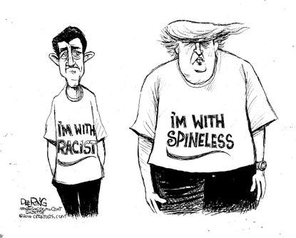 Political cartoon U.S. Paul Ryan Donald Trump