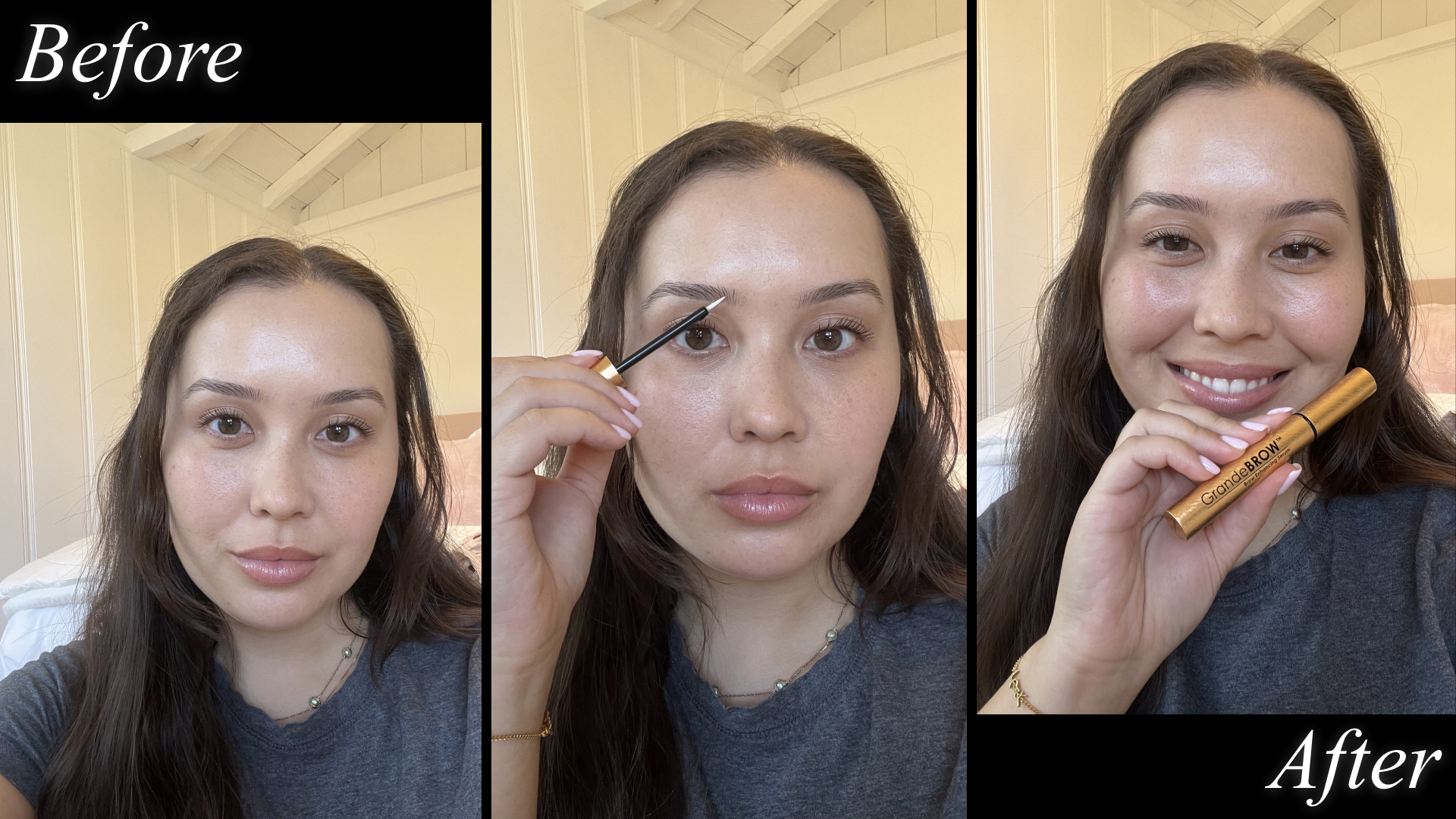 Catharine Malzahn testing Grande Cosmetics GrandeBrow