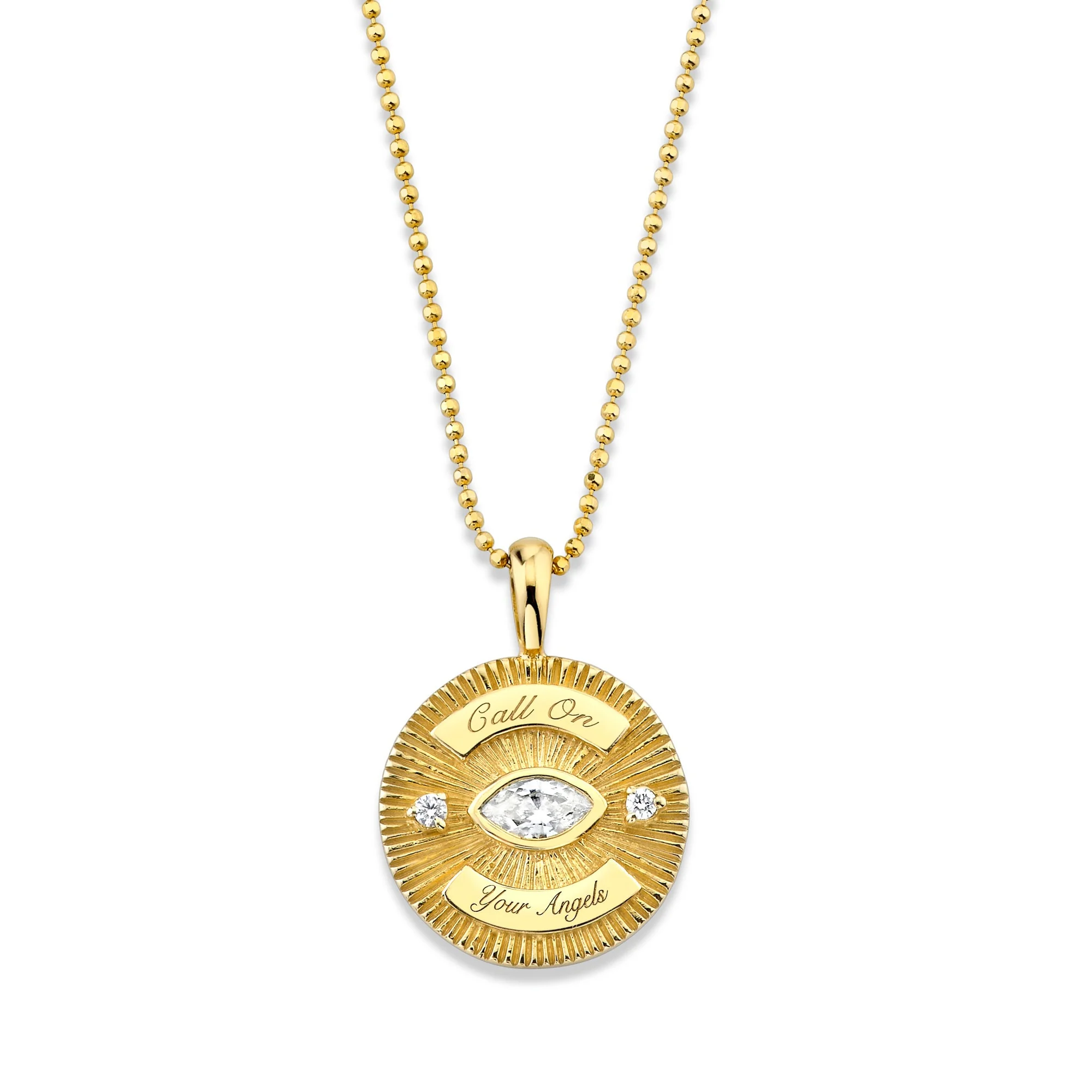 Logan Hollowell gold call on your angels necklace