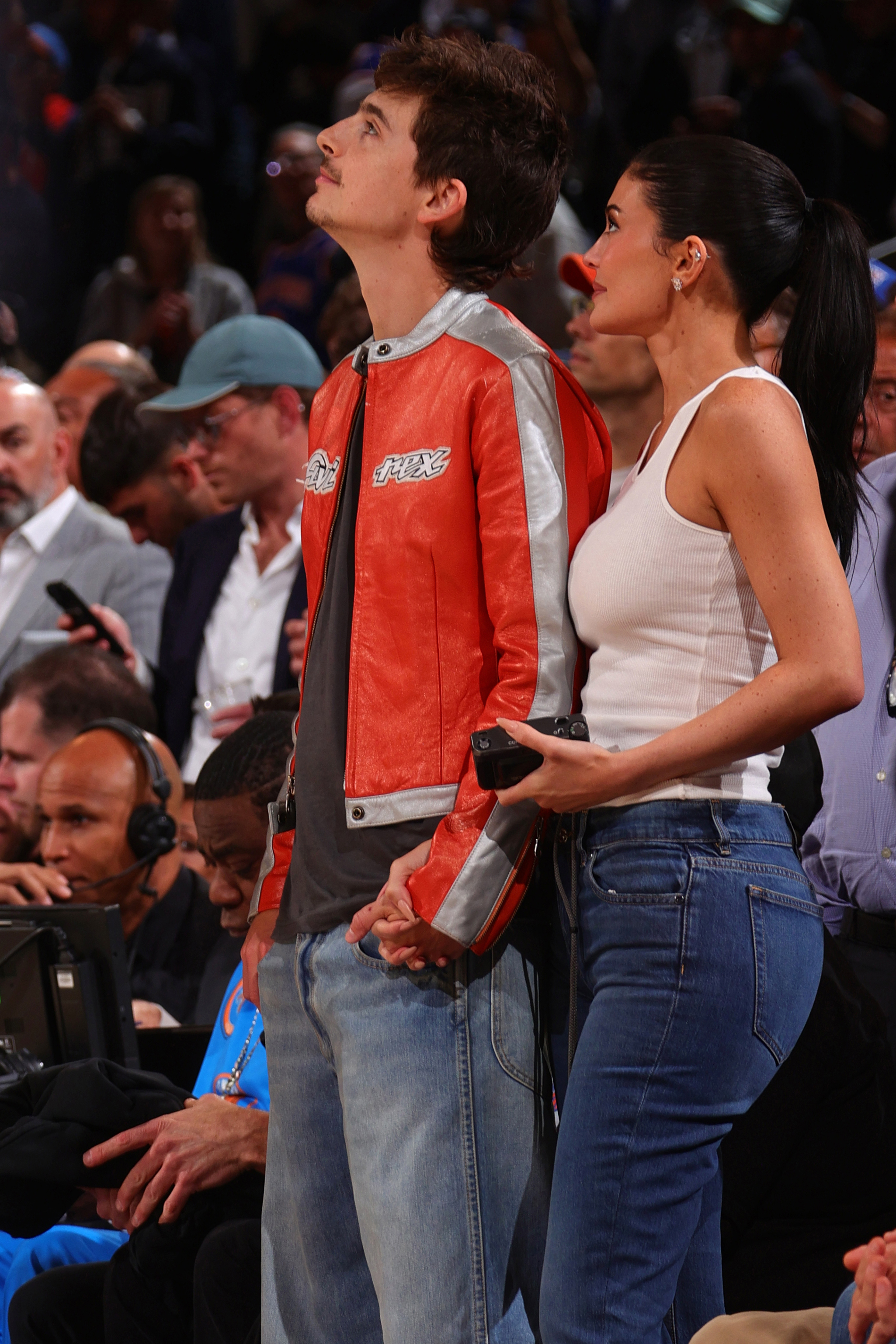 Timothee Chalamet and Kylie Jenner at the Knicks Game