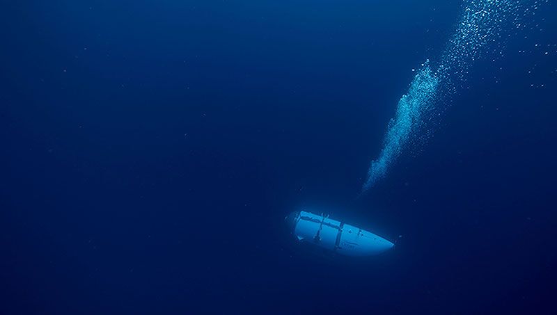 The Titan submersible making a descent on a previous expedition.