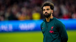 Liverpool forward Mohamed Salah looks on prior to the UEFA Champions League match between Ajax and Liverpool on 26 October, 2022 at the Johan Cruijff ArenA, Amsterdam, Netherlands