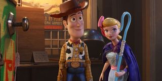Woody and Bo Peep in Toy Story 4