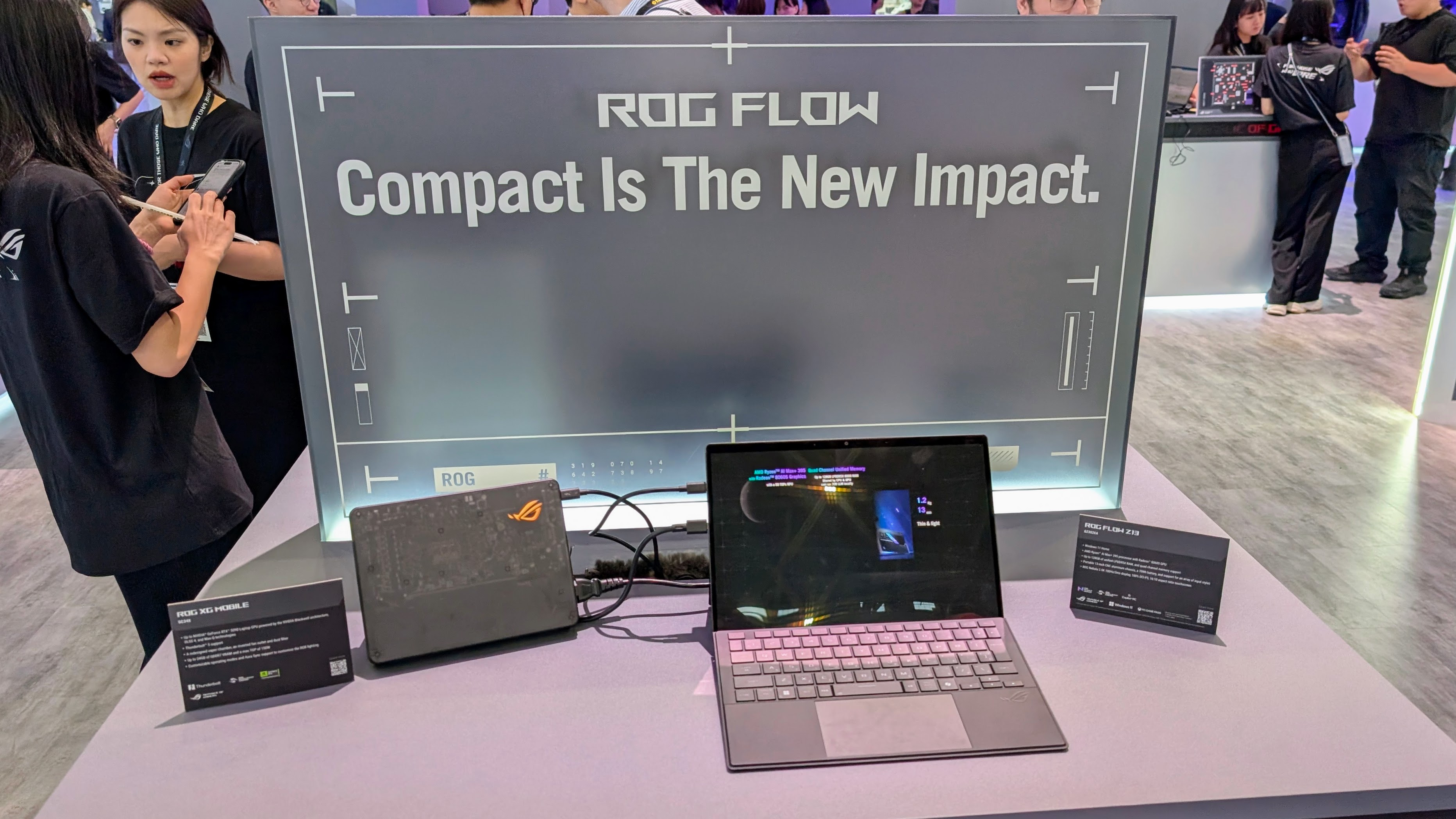 Asus ROG Flow Z13 with ROG XG Mobile external graphics card at Computex 2025