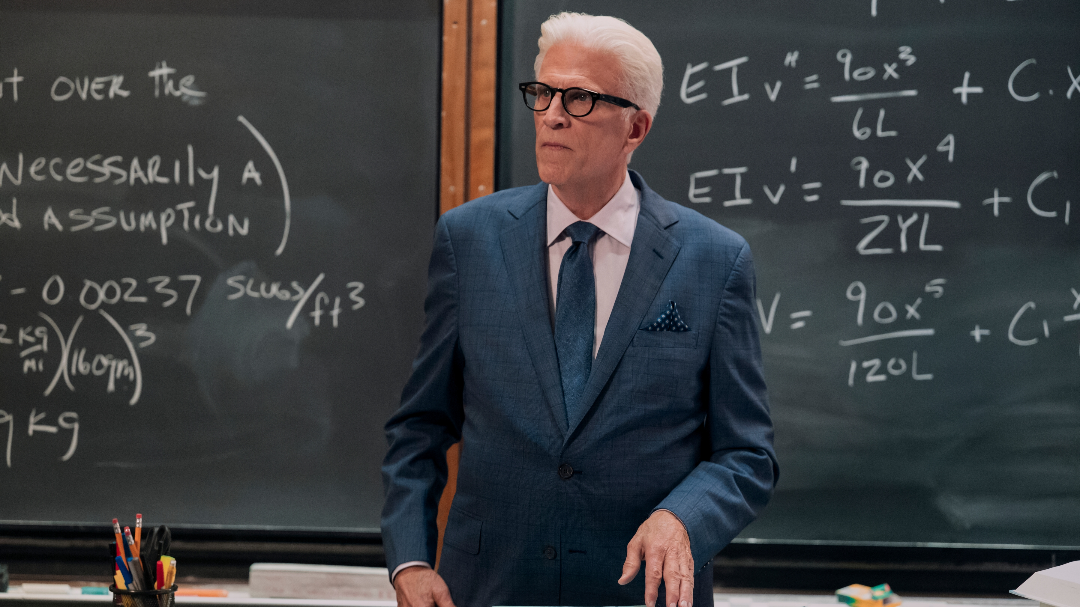 Charles (Ted Danson) in front of a chalkboard in &quot;A Man on the Inside&quot; season 2