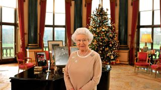 Queen Elizabeth after recording her Christmas day message to the Commonwealth on December 22, 2008