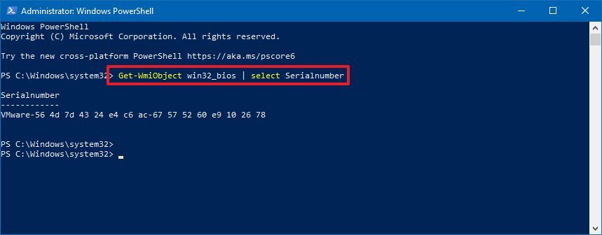 get monitor serial number cmd windows 10