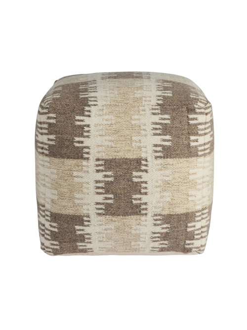 Patterned Wool Pouf
