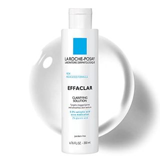 La Roche-Posay Effaclar Clarifying Solution Acne Toner With Salicylic Acid and Glycolic Acid, Pore Refining Oily Skin Toner, Gentle Exfoliant to Unclog Pores and Remove Dead Skin Cells