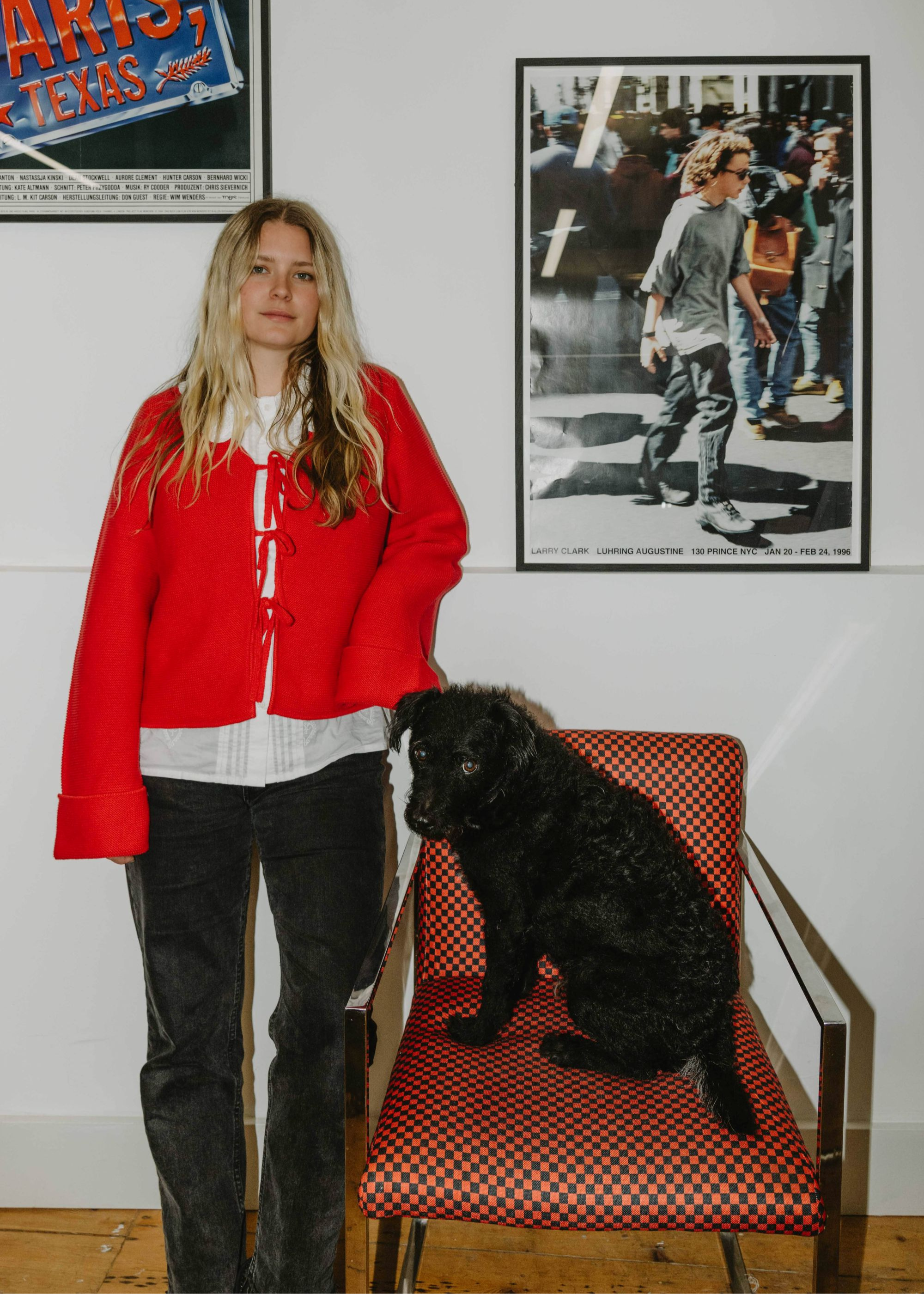 Louisa Tratalos, founder of Colours of Arley & Patch the dog 2