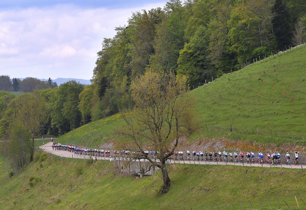 Scenery along the route of stage 2 at Tour de Romandie
