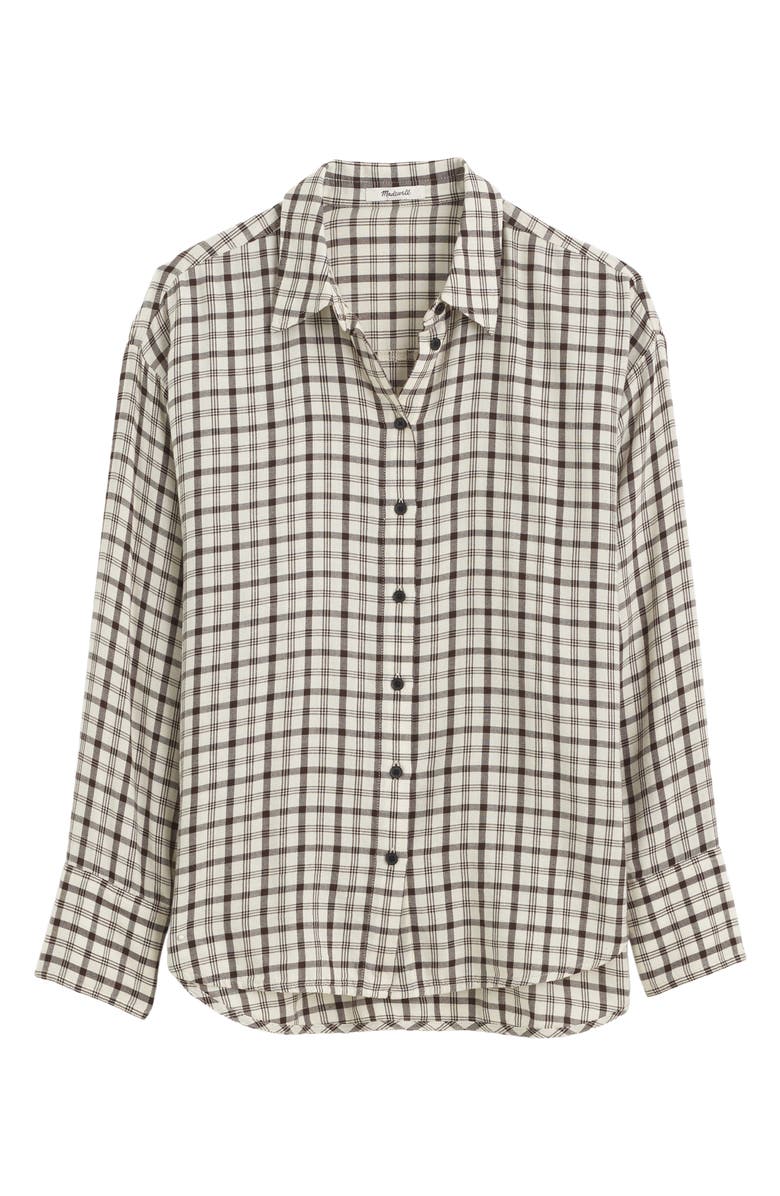 Heathered Flannel Dolman Button-Up Shirt