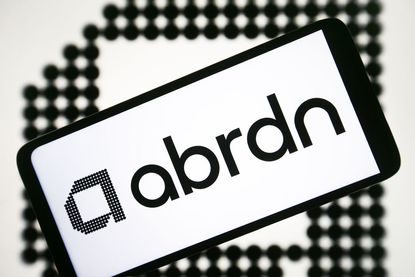 Abrdn plc logo is seen on a smartphone screen