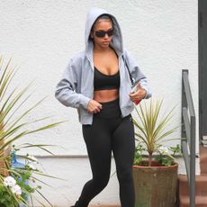 lori harvey leaving pilates class