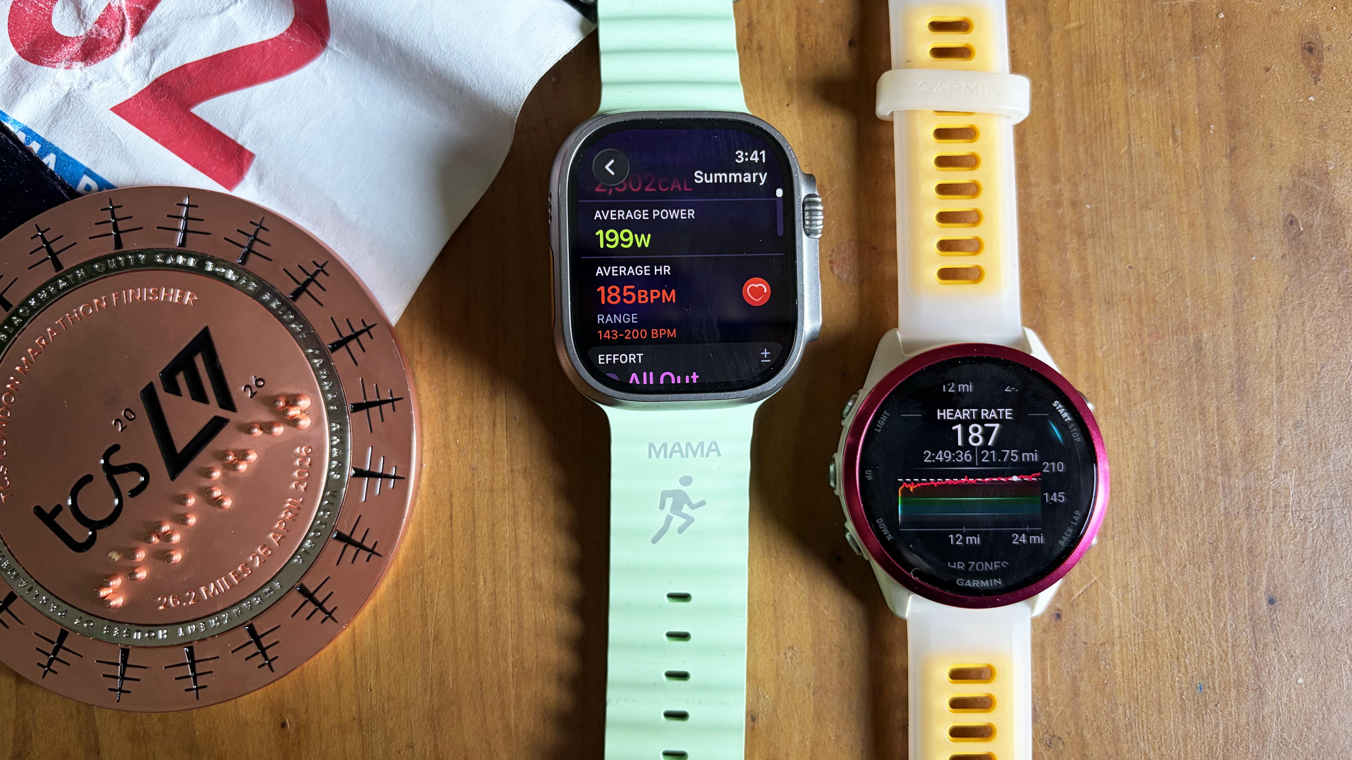 apple watch ultra 3 and Garmin Forerunner 570