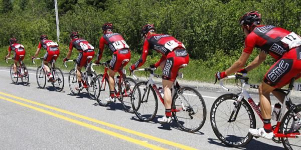 Team BMC controlled the peloton during most of the second half of the stage.