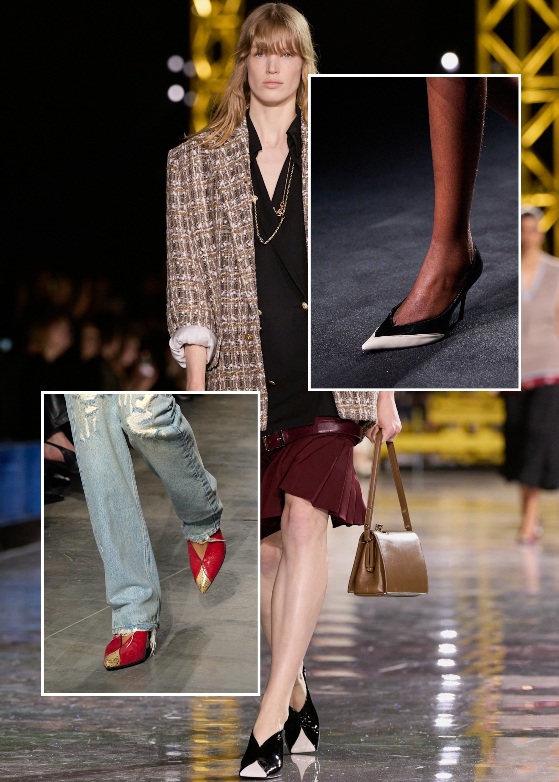 two-tone heels on the fall 026 runwyas of chanel, isabel marant, Ferragamo