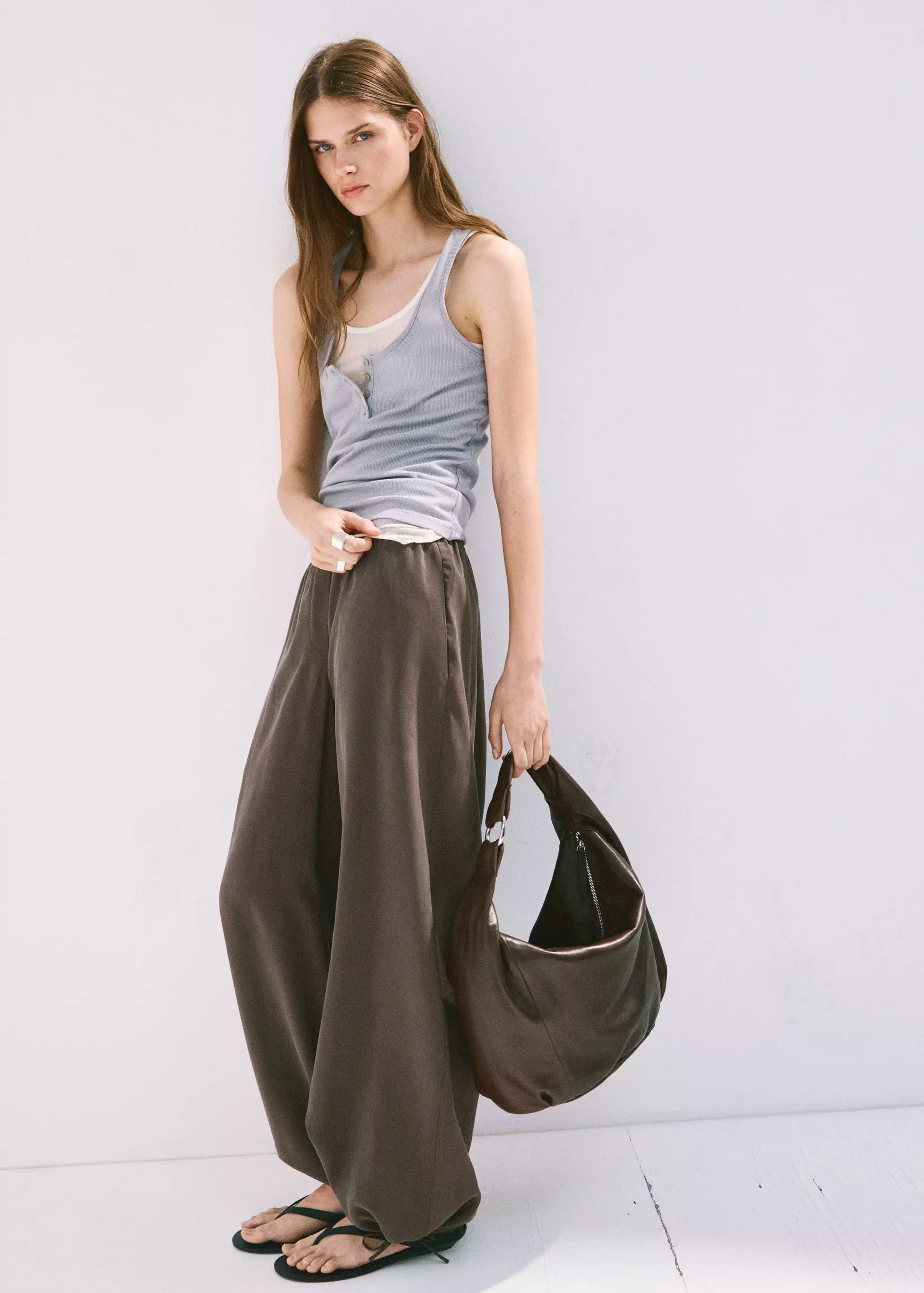 Baggy Pants With Elastic Waistband - Women | Mango Usa